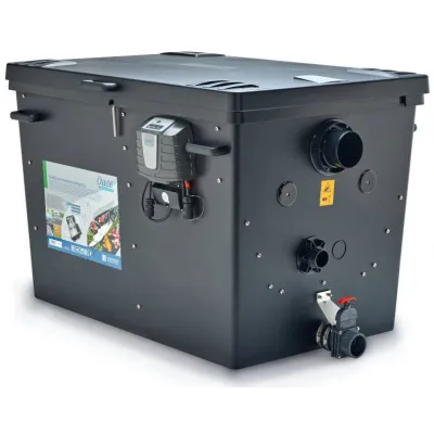 ProfiClear Premium Compact-L EGC-49979-Oase z widocznymi wylotem popłuczyn DN110 i przyłączem do lampy Bitron oraz  dodatkowym w