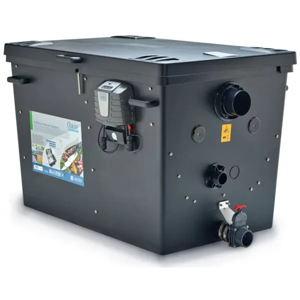 ProfiClear Premium Compact-L EGC-49979-Oase z widocznymi wylotem popłuczyn DN110 i przyłączem do lampy Bitron oraz  dodatkowym w